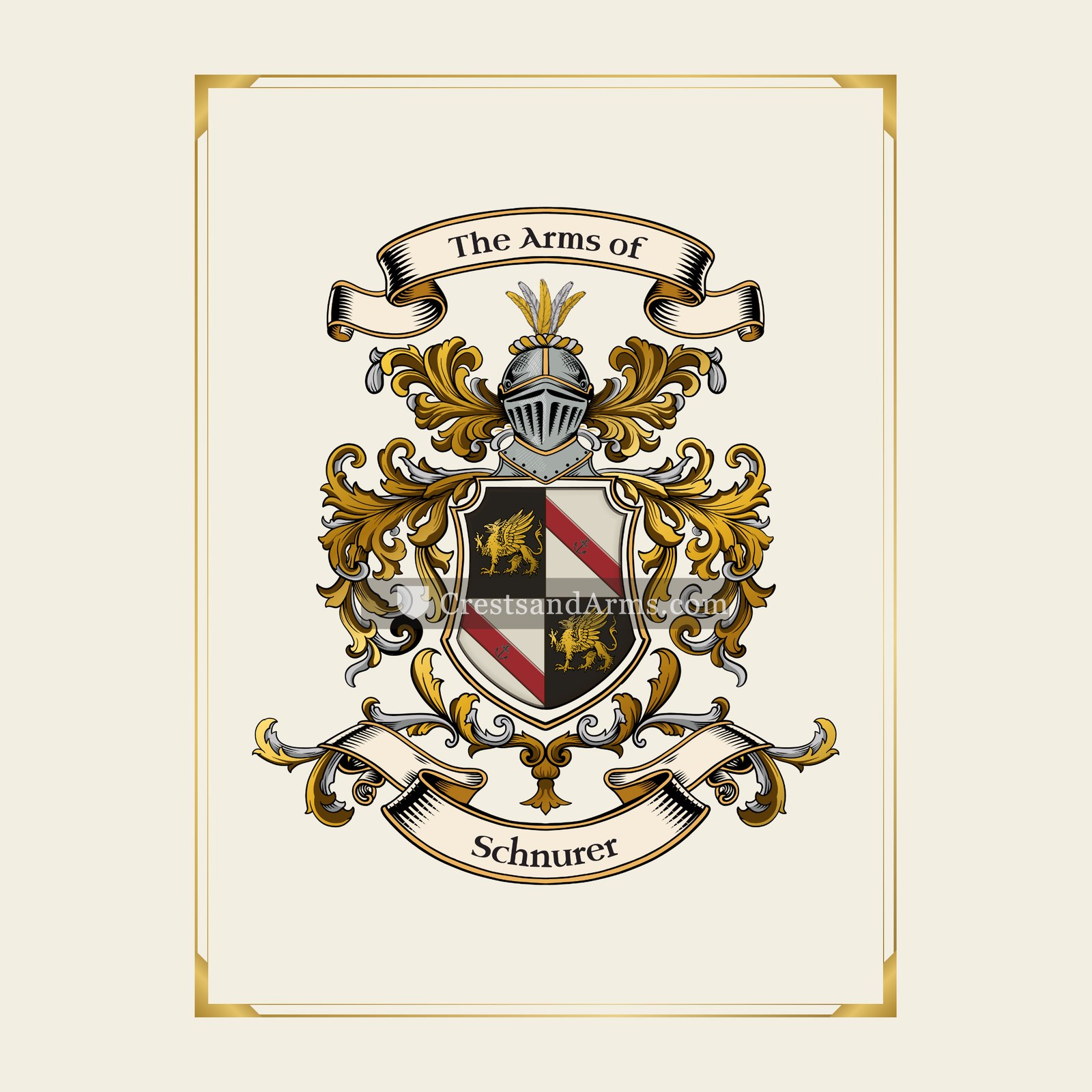 With gold border