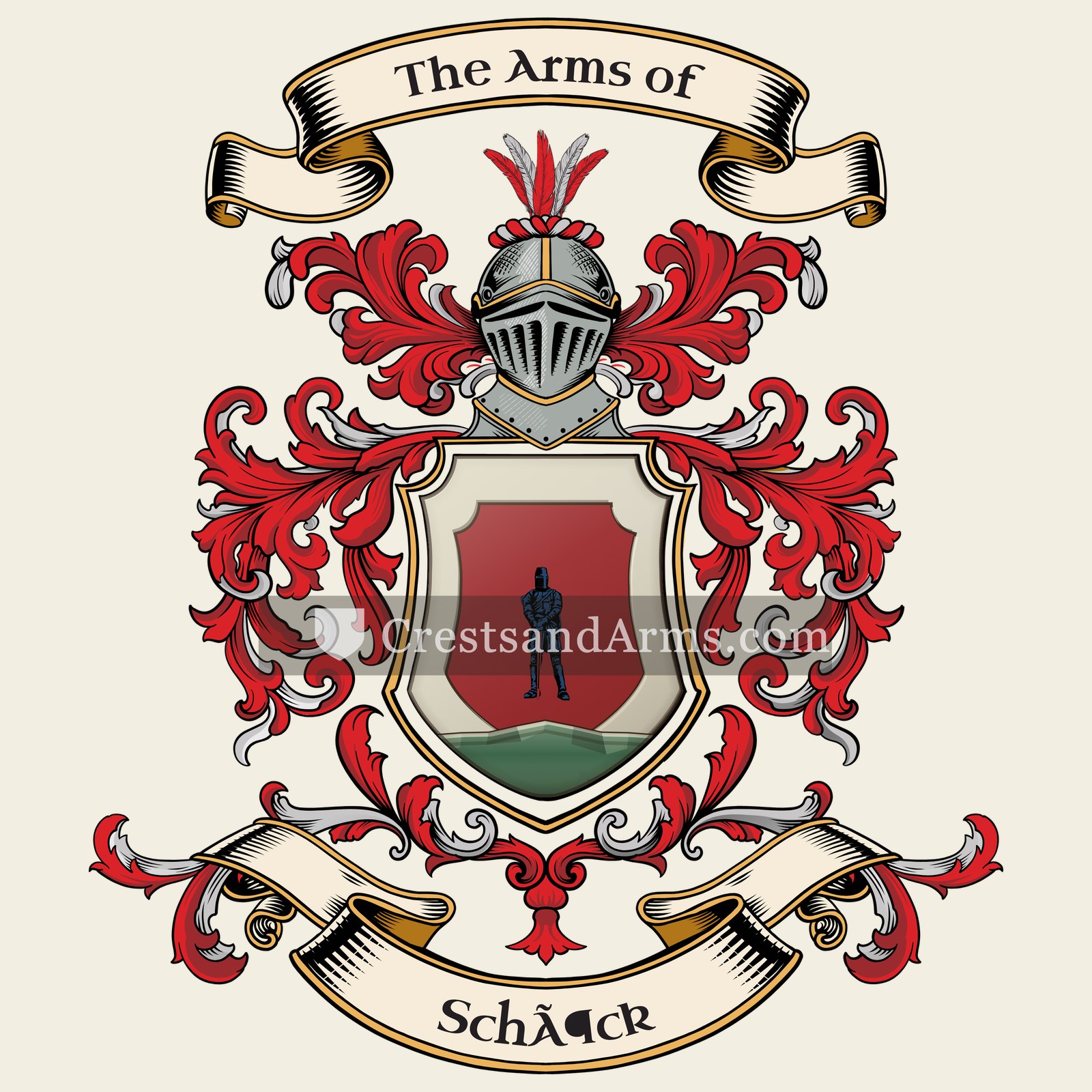 The Schöck coat of arms, drawn from the recorded blazon