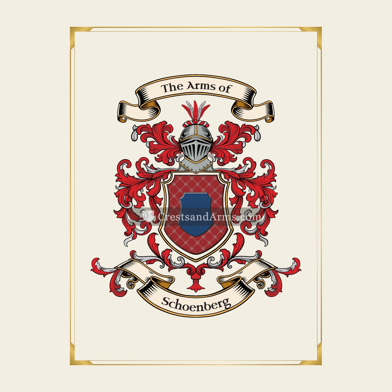 With gold border