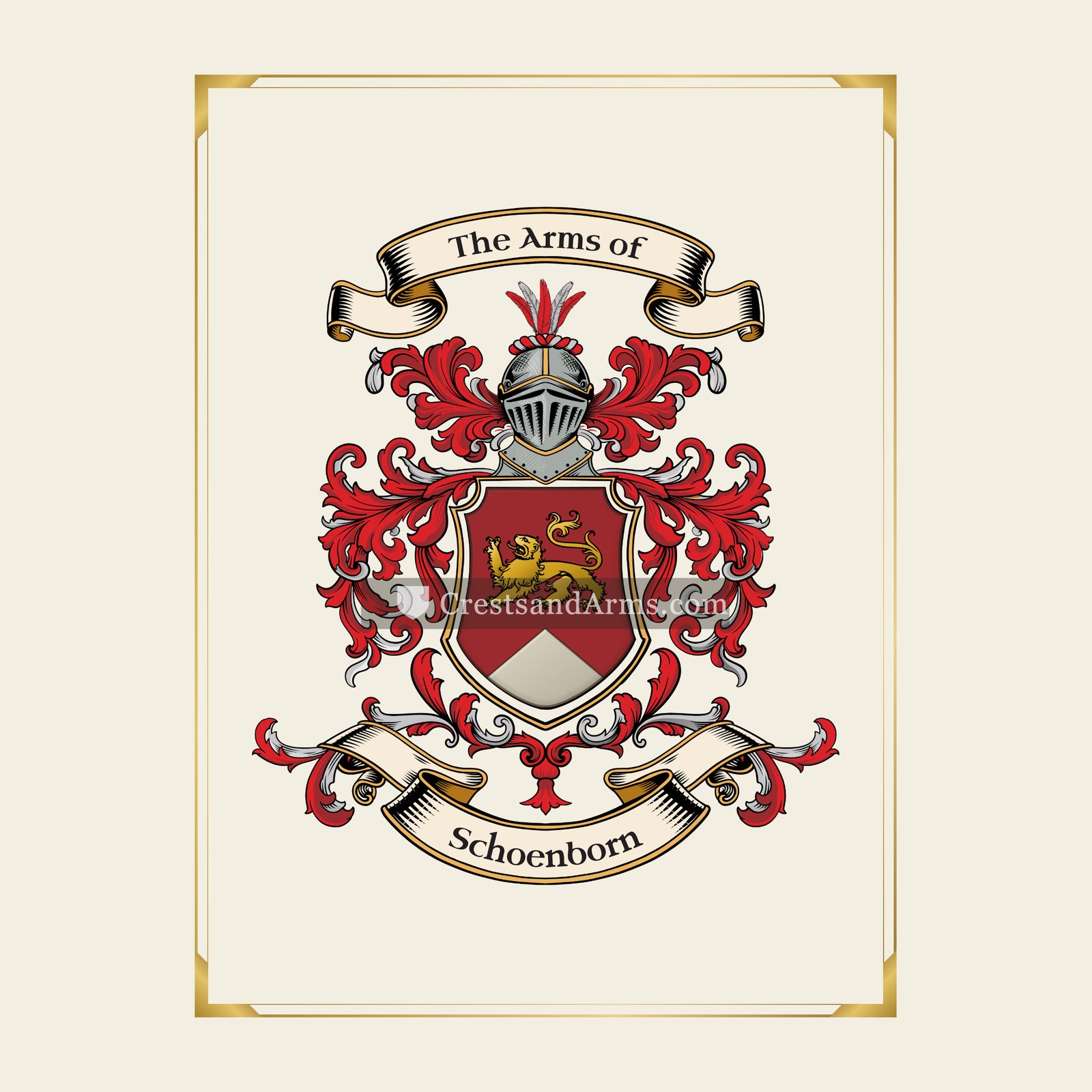 With gold border