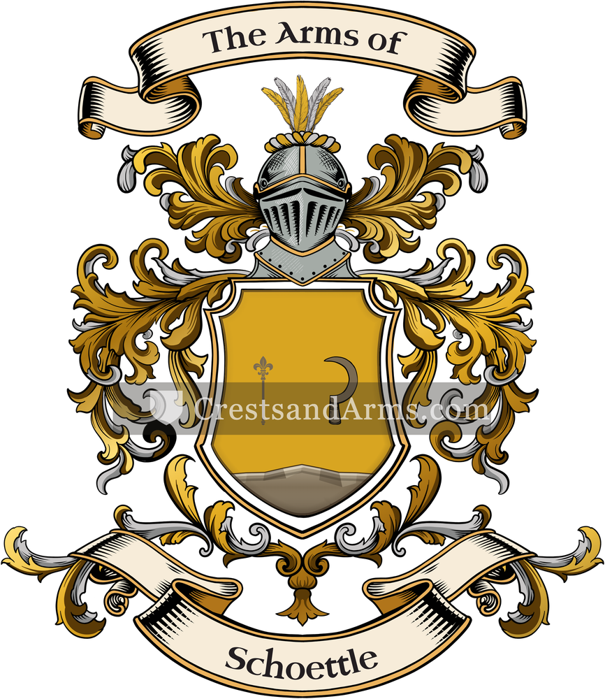The Schoettle coat of arms, drawn from the recorded blazon