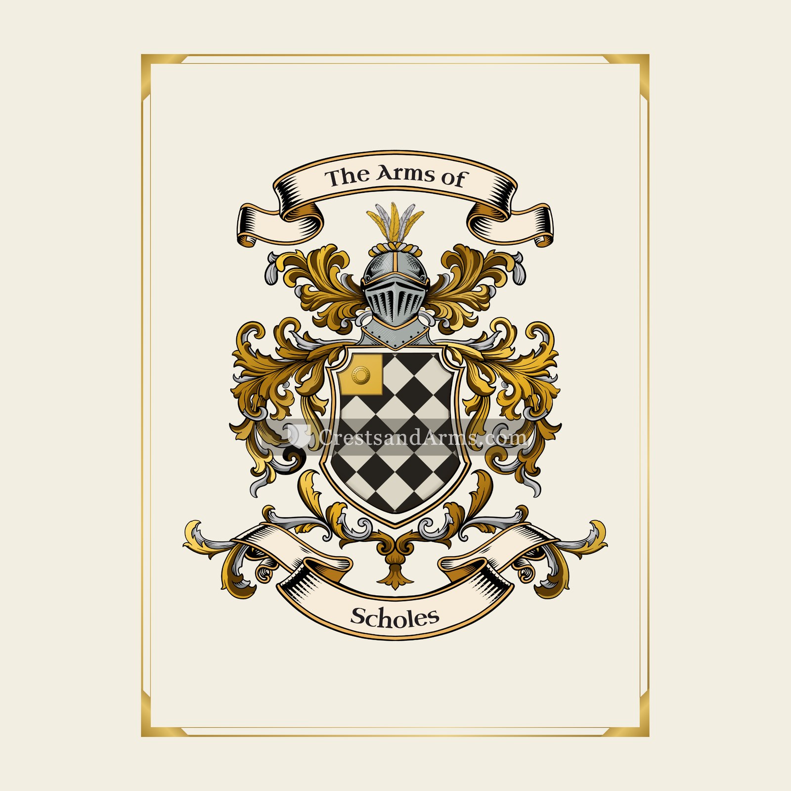 With gold border