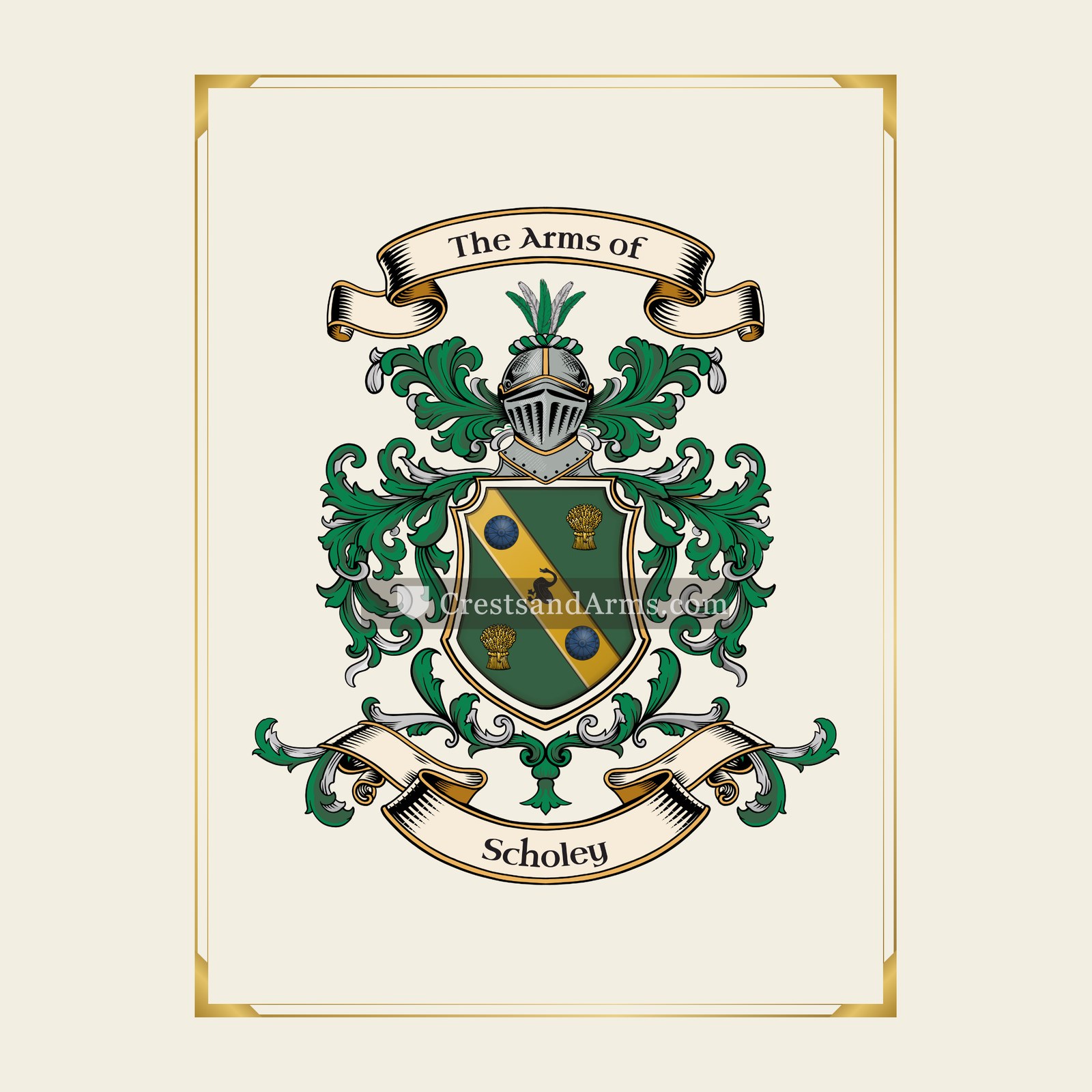 With gold border