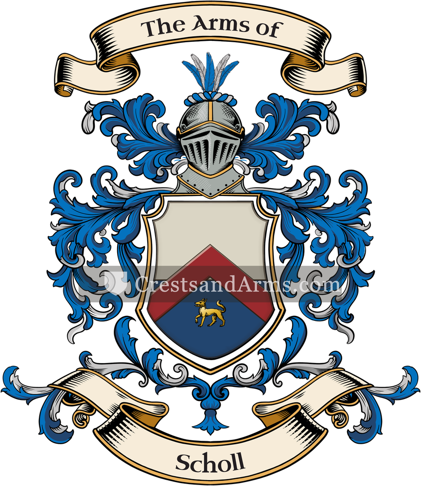 The Scholl coat of arms, drawn from the recorded blazon