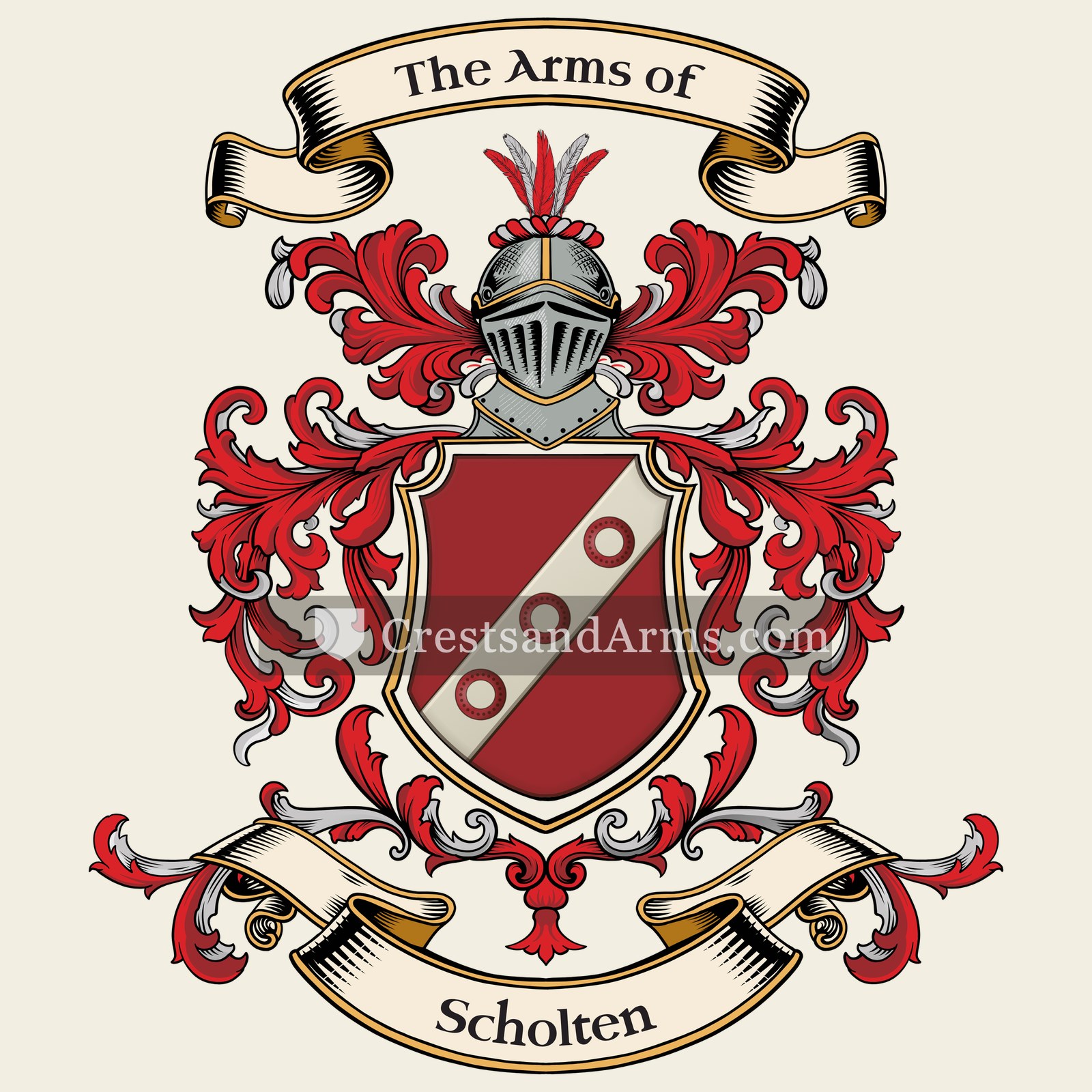 The Scholten coat of arms, drawn from the recorded blazon