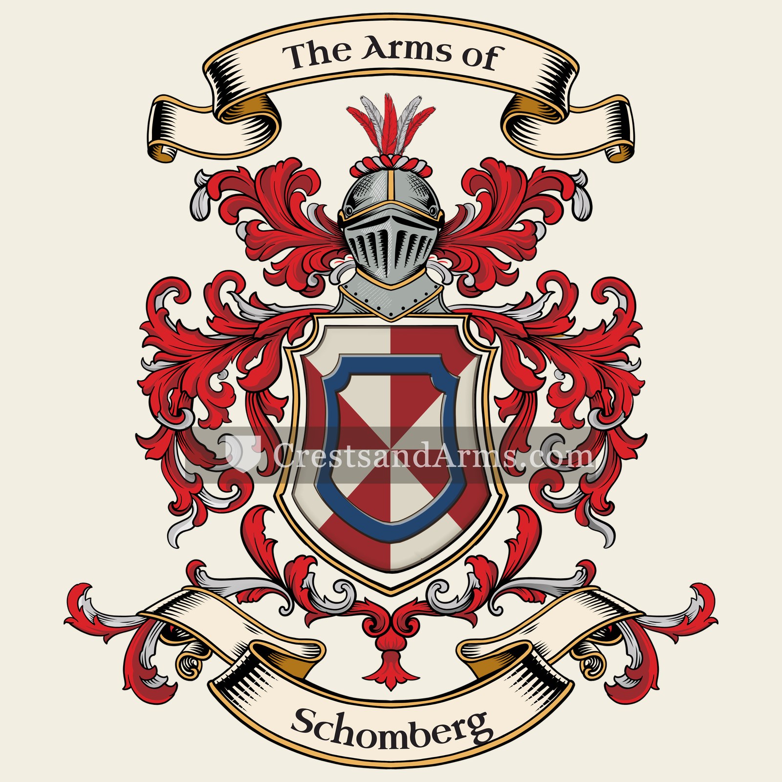 The Schomberg coat of arms, drawn from the recorded blazon