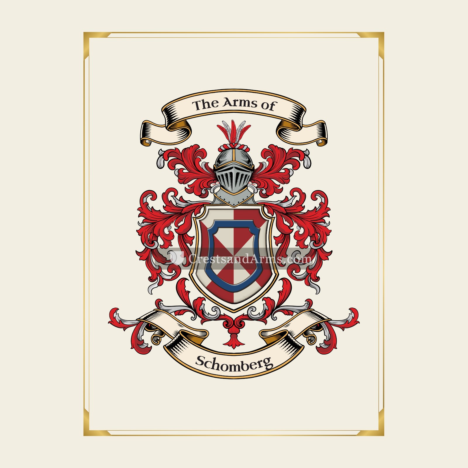 With gold border