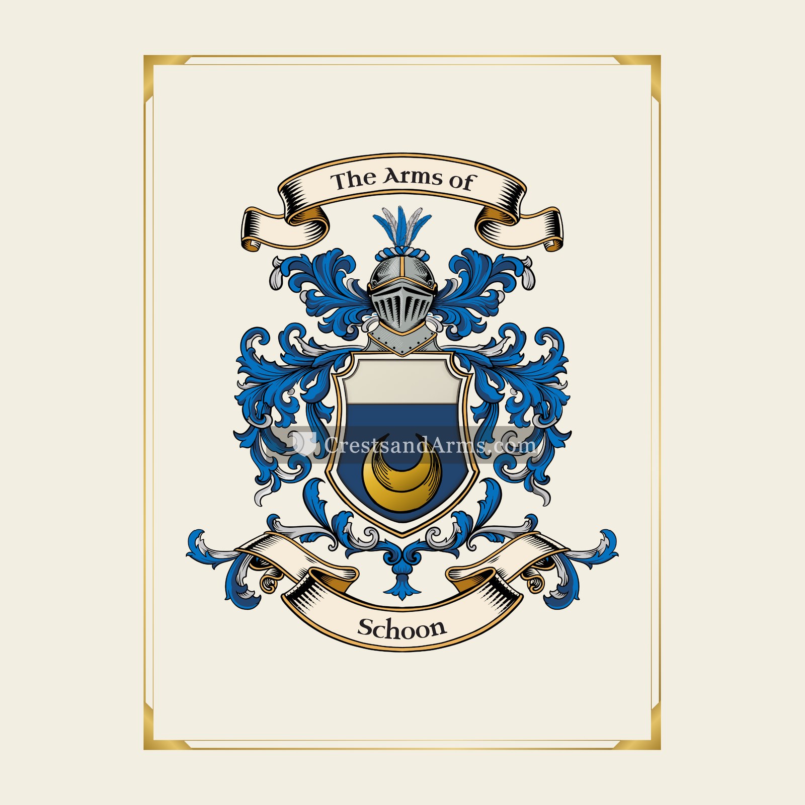 With gold border