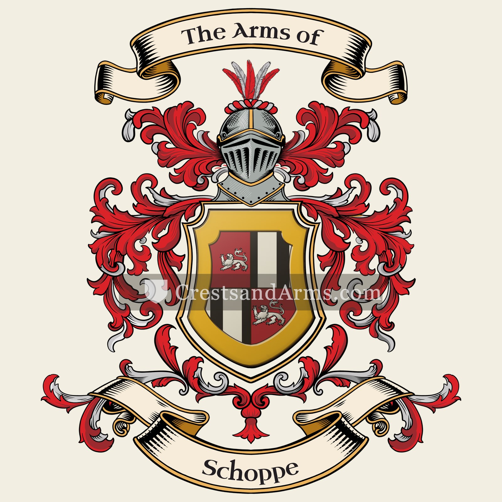 The Schoppe coat of arms, drawn from the recorded blazon