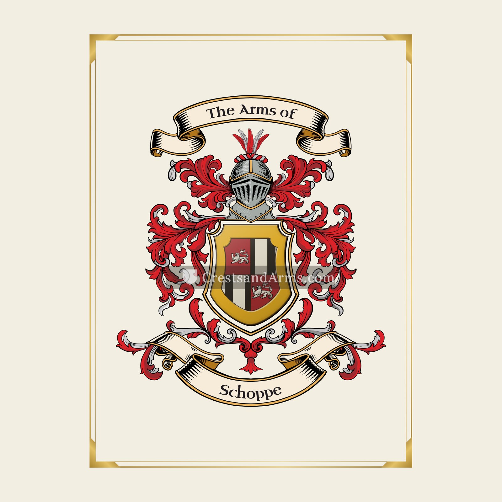 With gold border