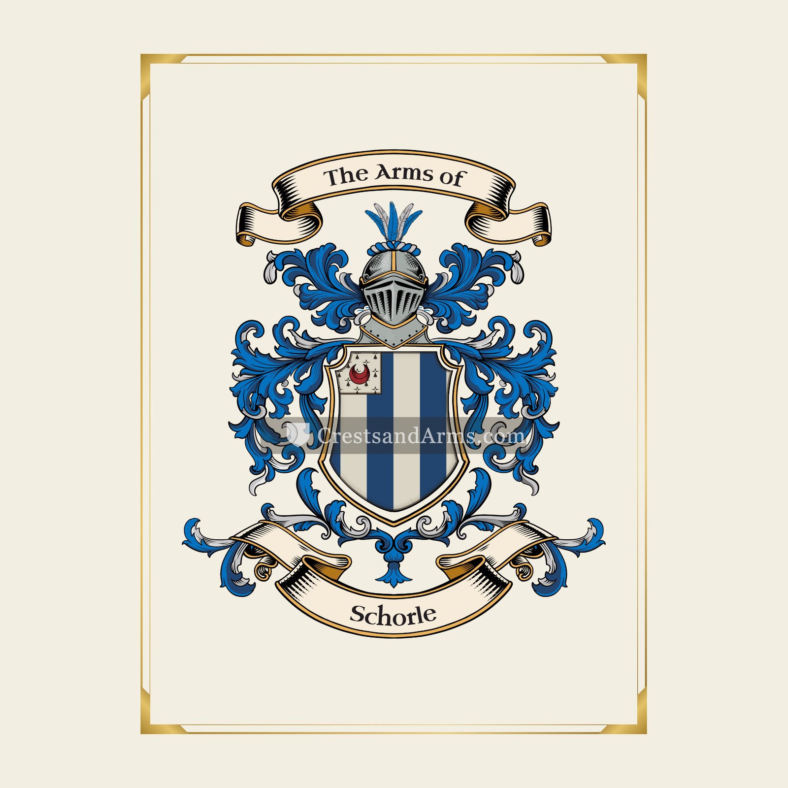 With gold border