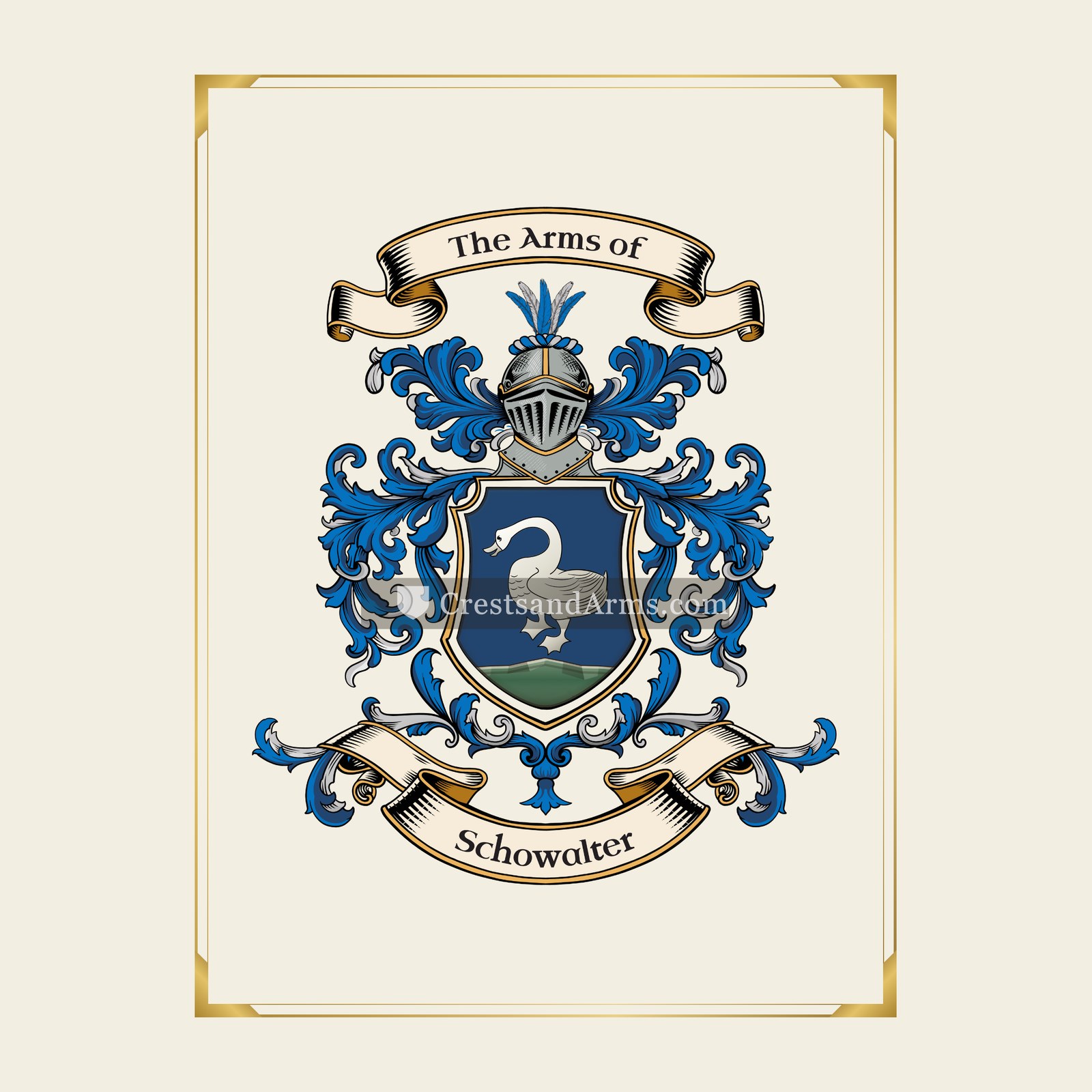 With gold border