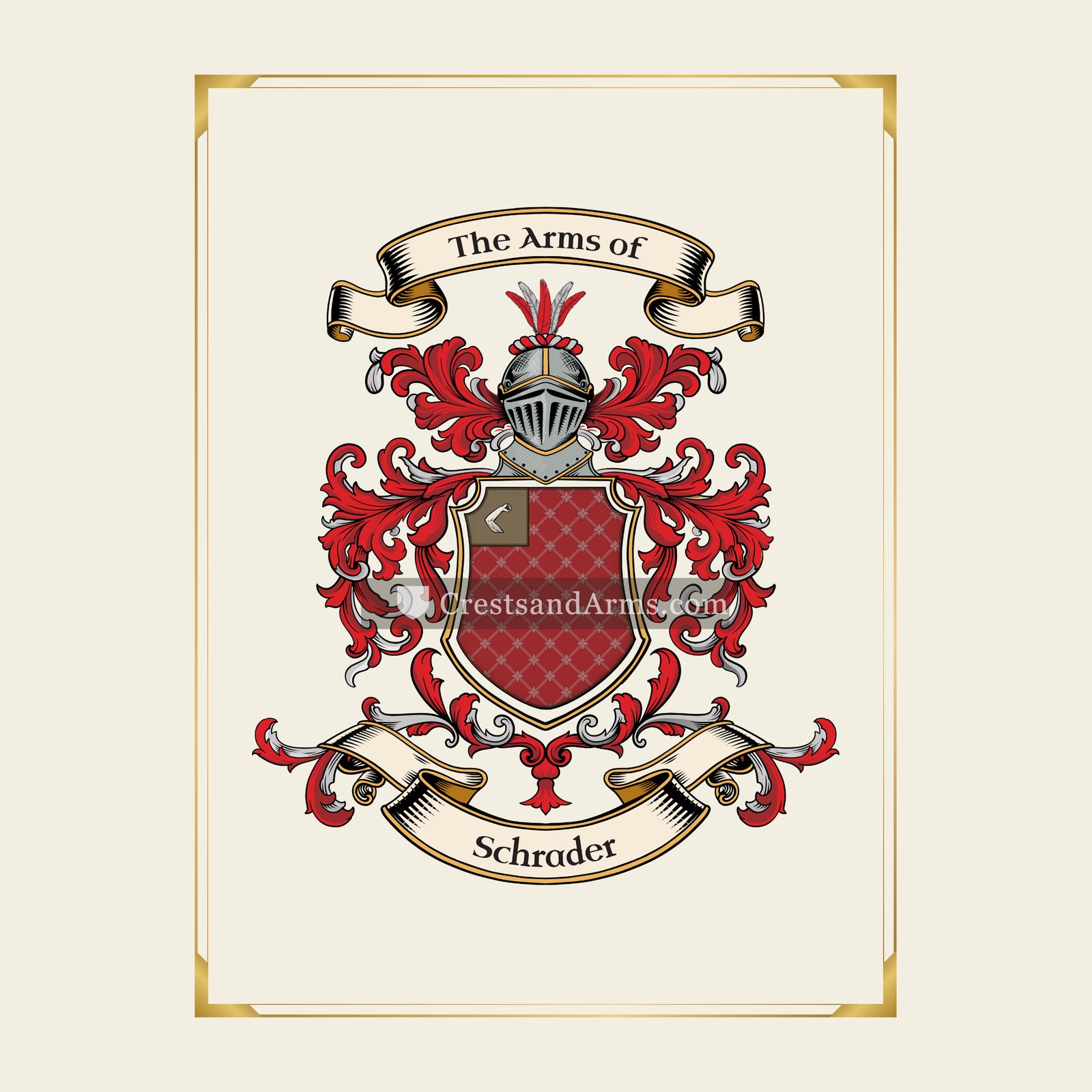 With gold border