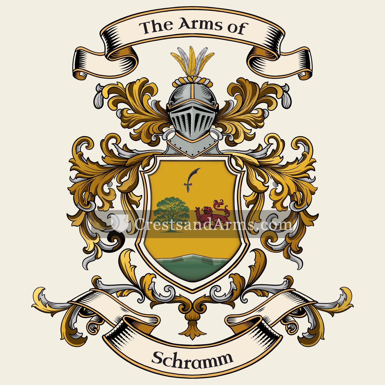 The Schramm coat of arms, drawn from the recorded blazon