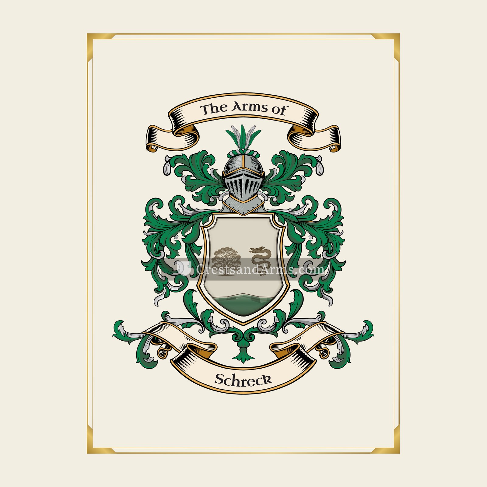 With gold border