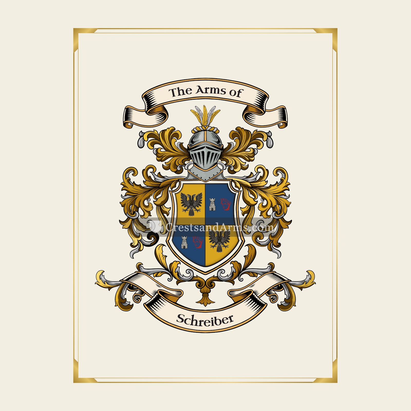 With gold border