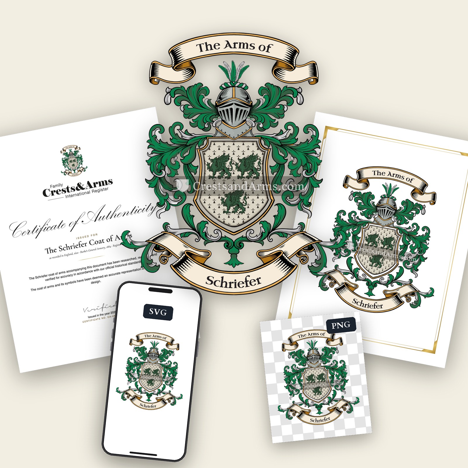 The Schriefer arms on the coat of arms — digital pack