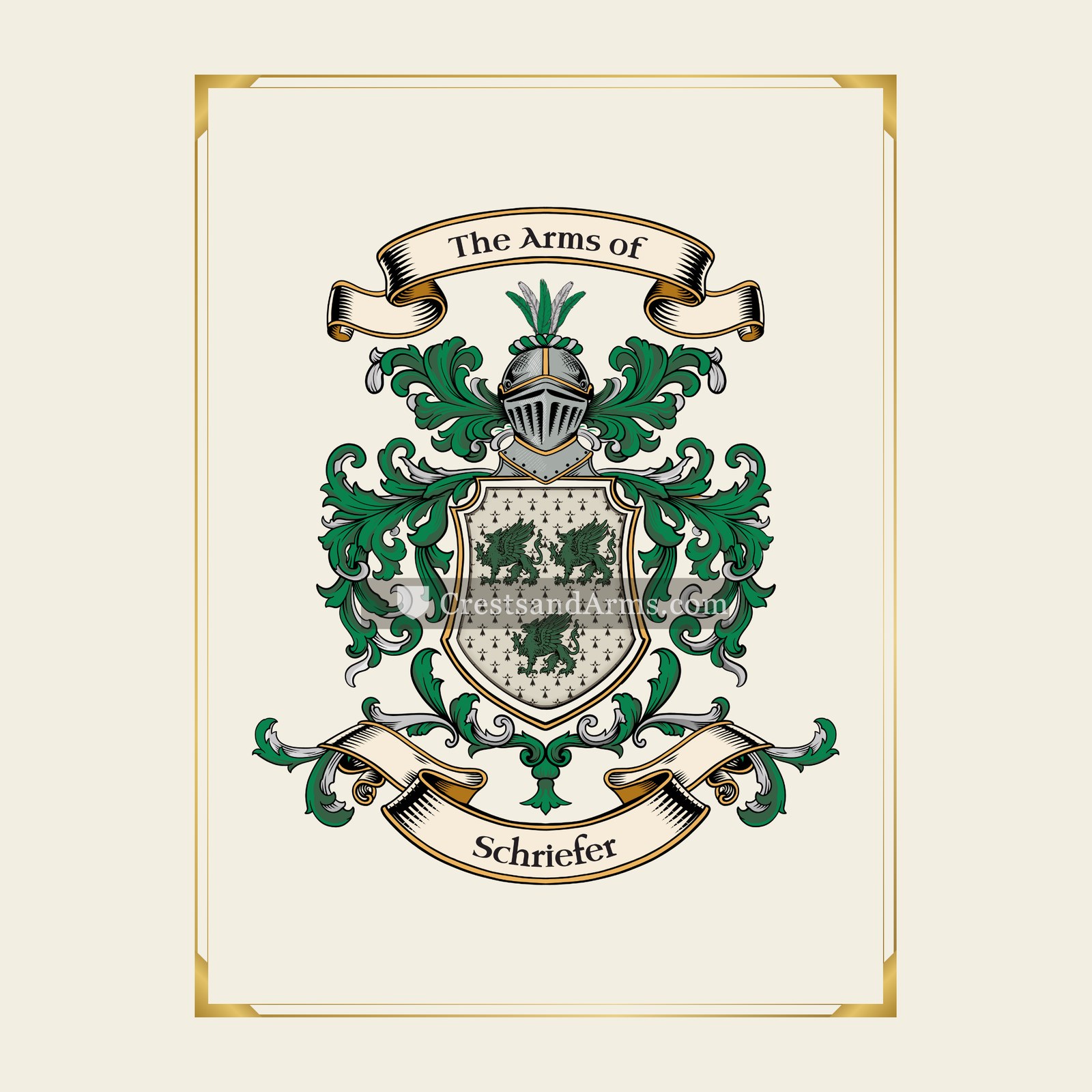 With gold border