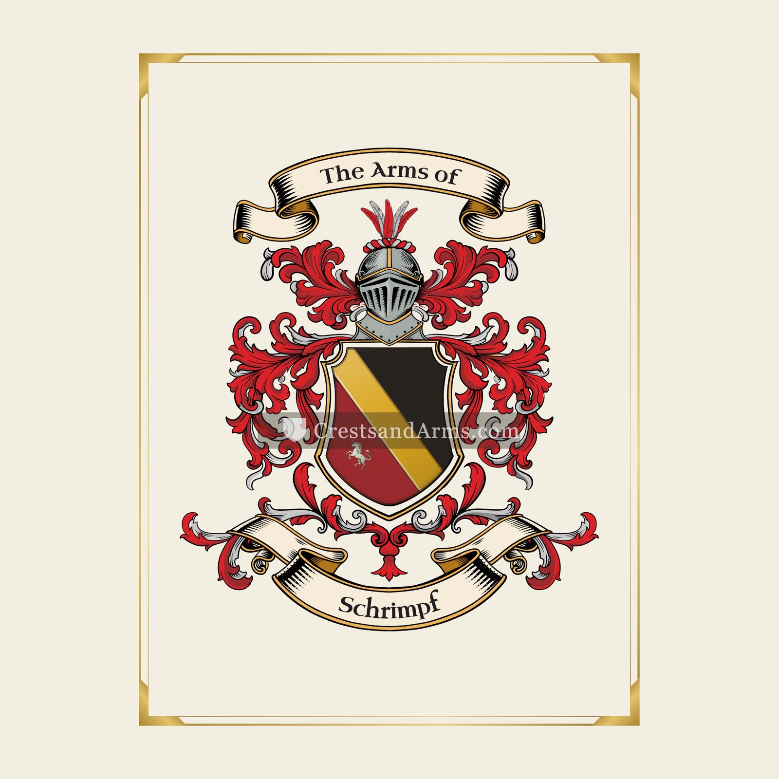 With gold border