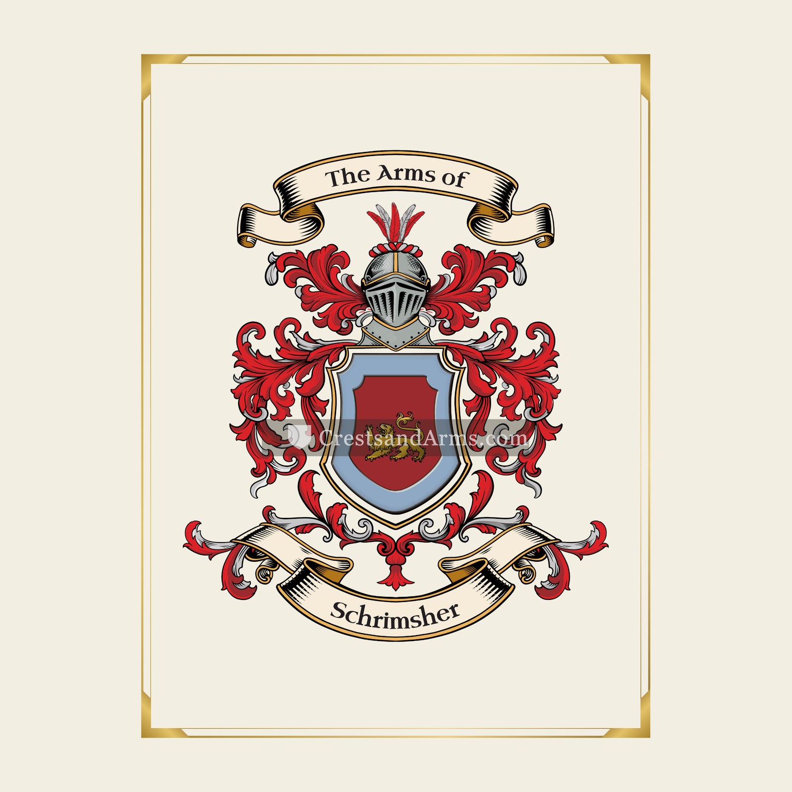 With gold border