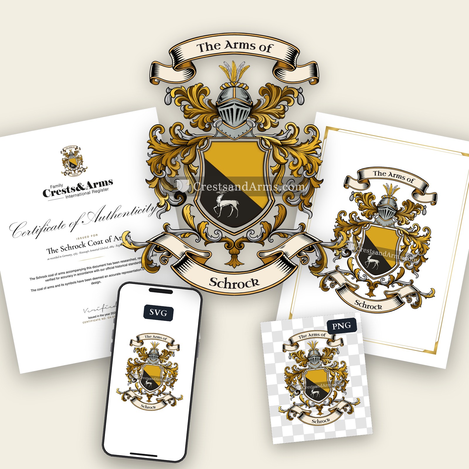 The Schrock arms on the coat of arms — digital pack