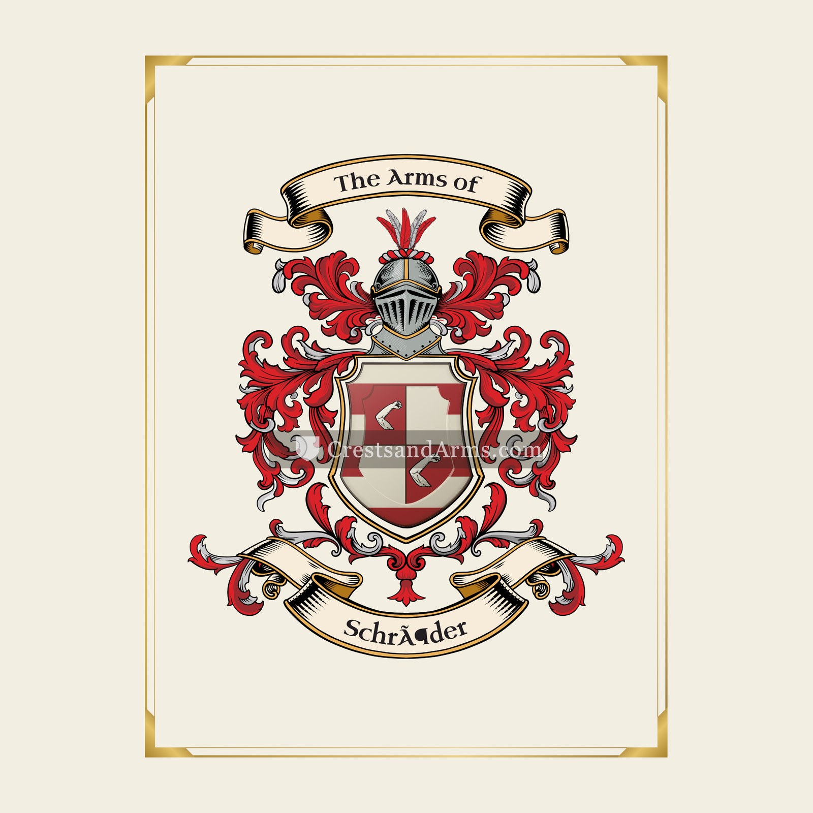 With gold border