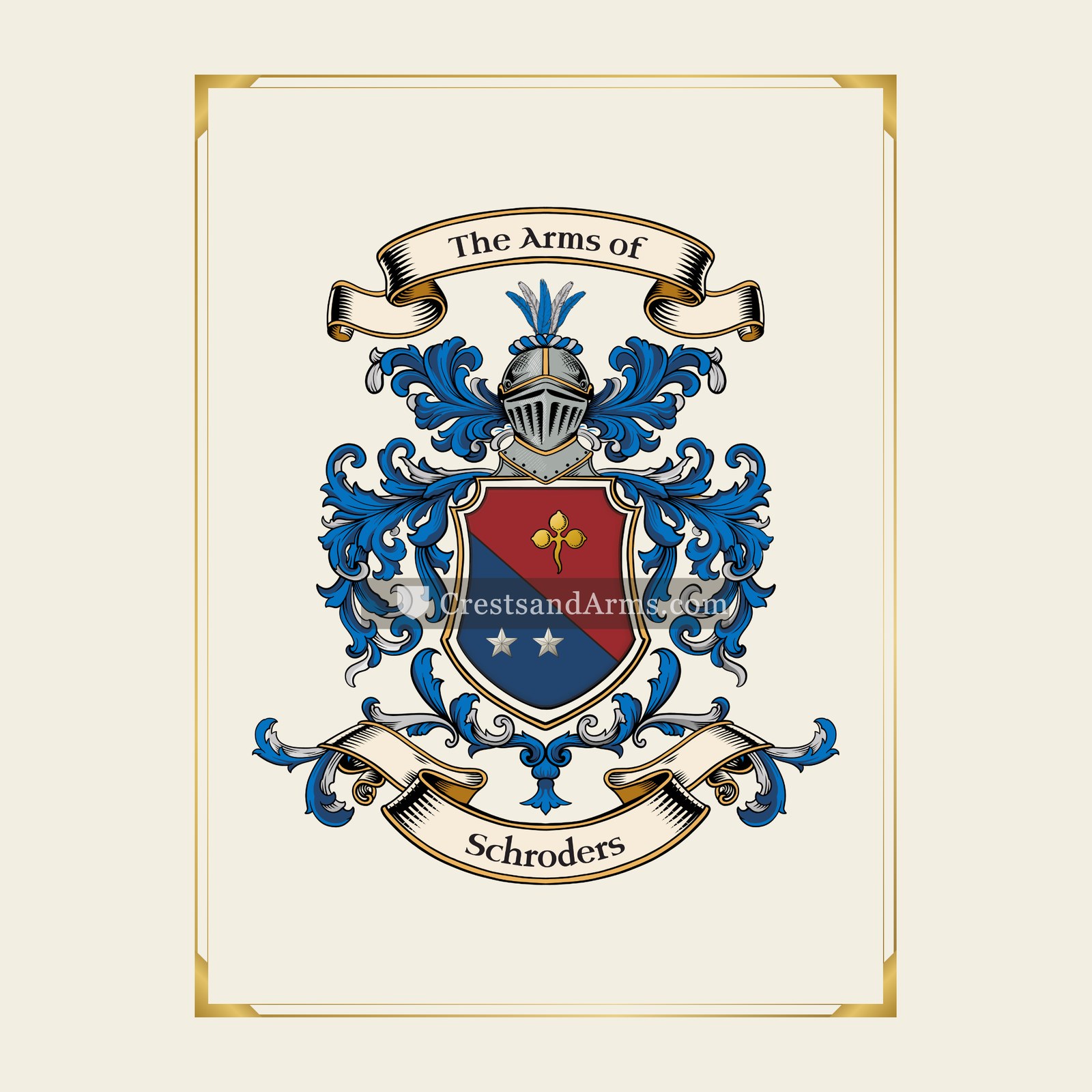 With gold border