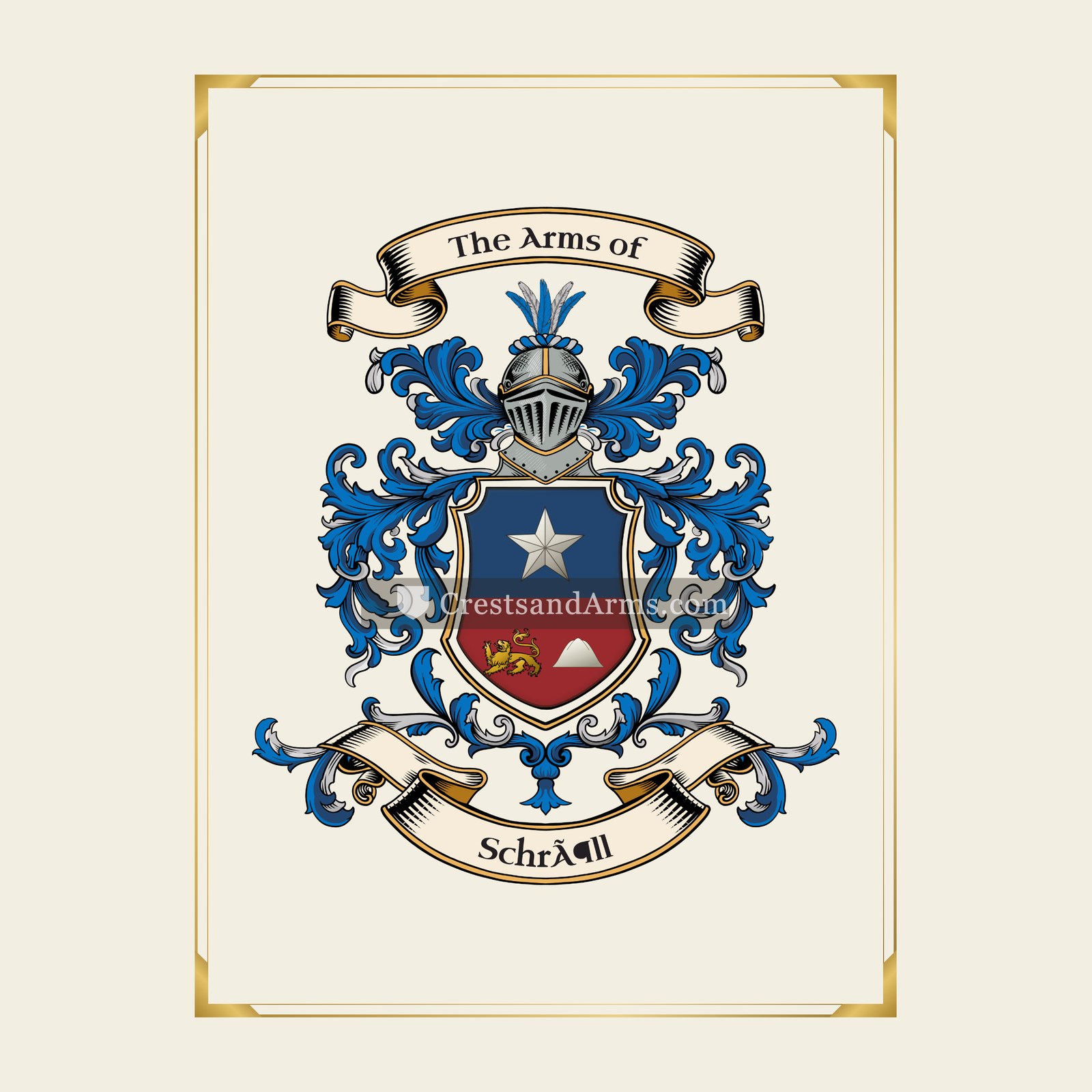 With gold border