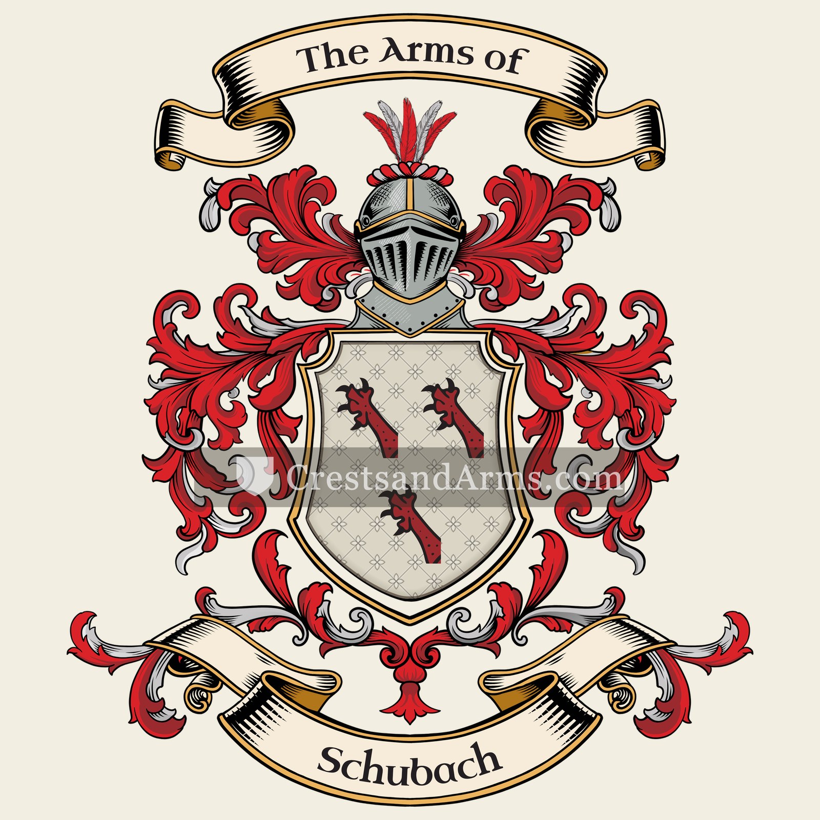 The Schubach coat of arms, drawn from the recorded blazon