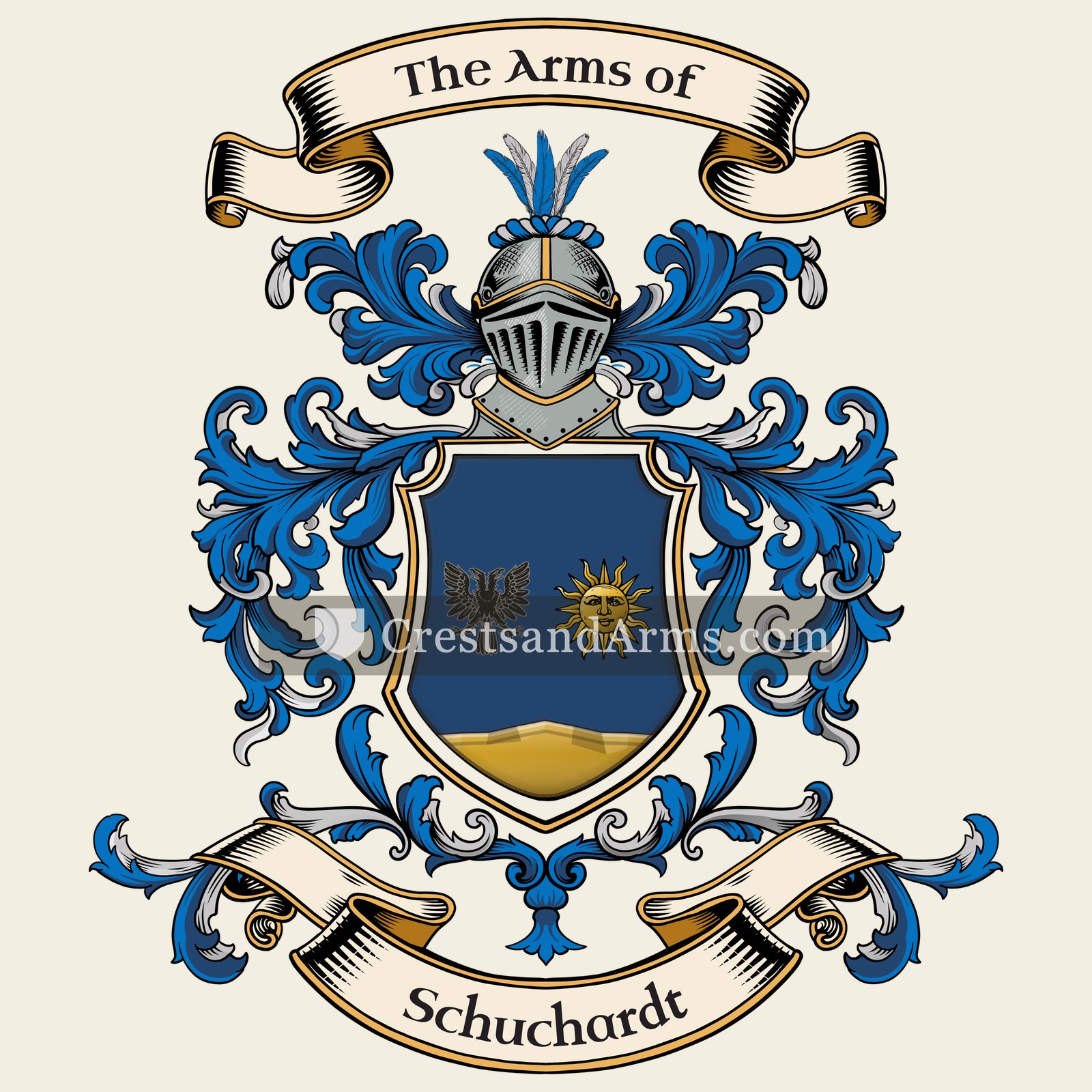 The Schuchardt coat of arms, drawn from the recorded blazon
