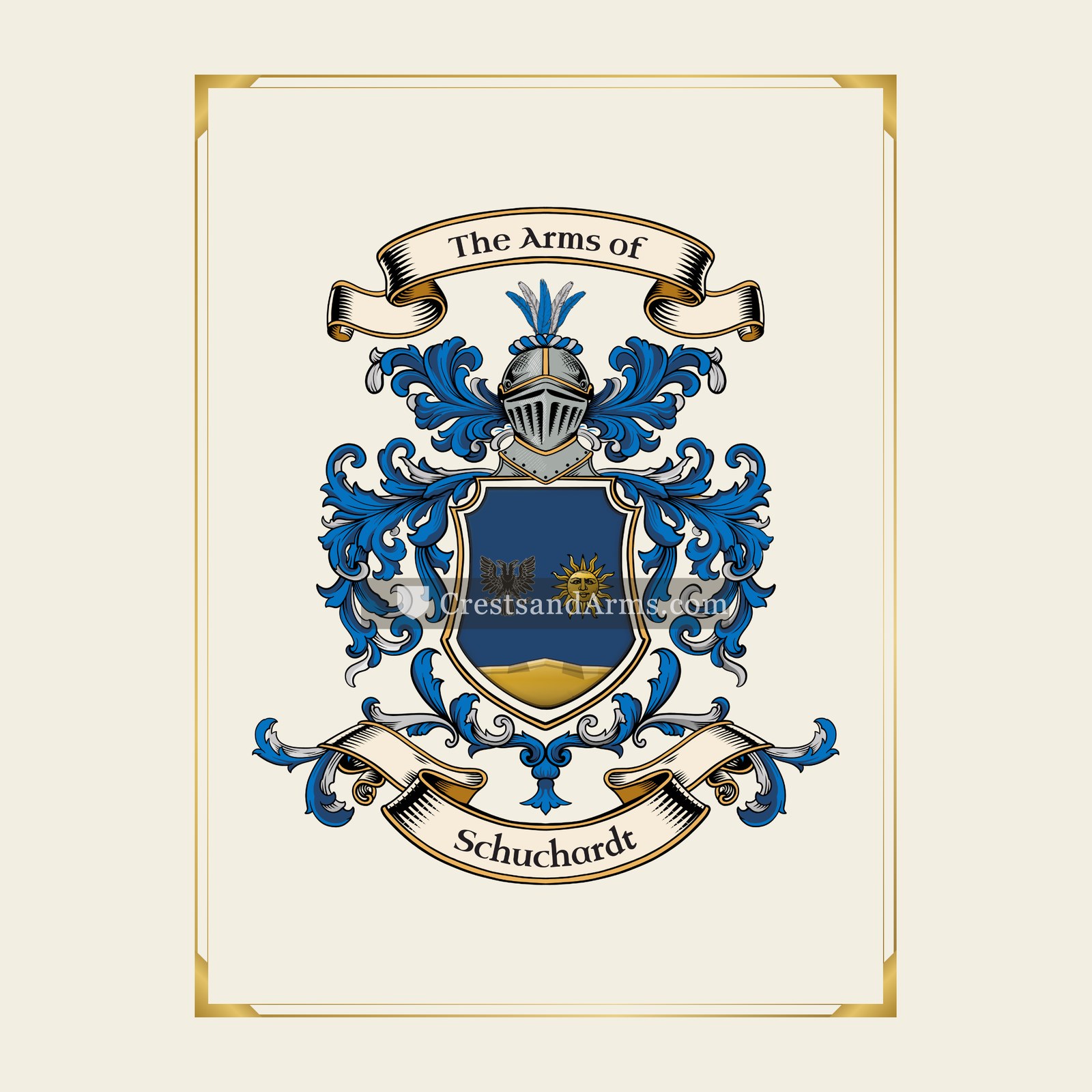 With gold border