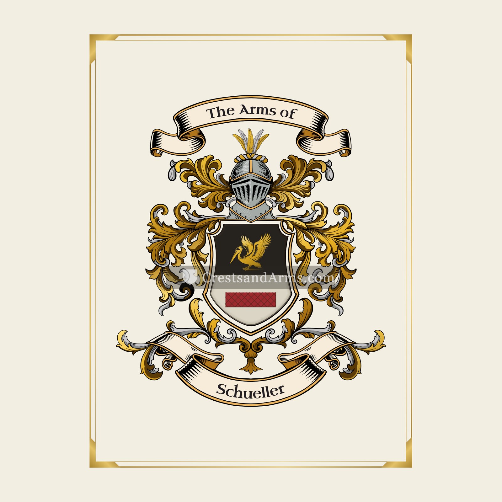 With gold border
