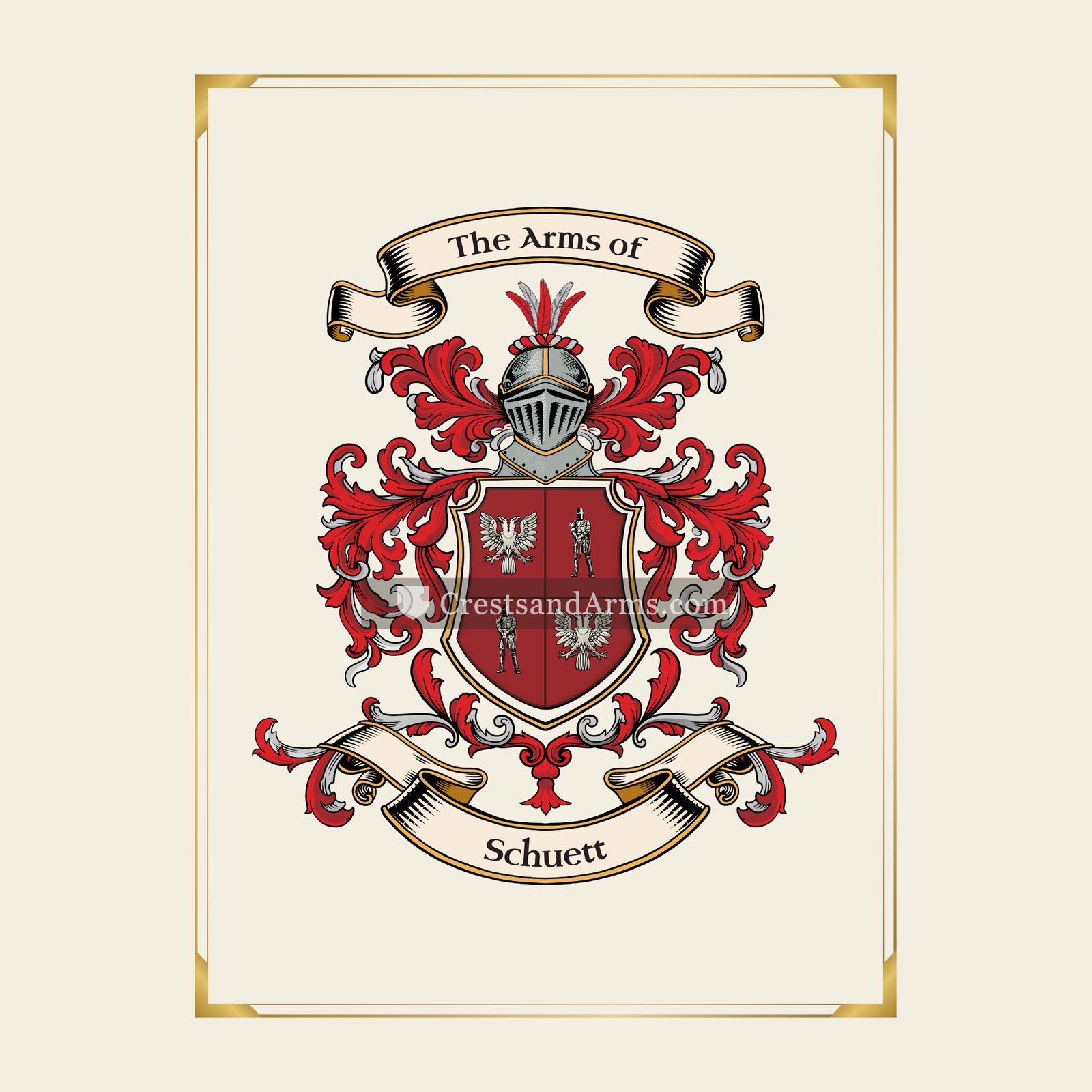 With gold border