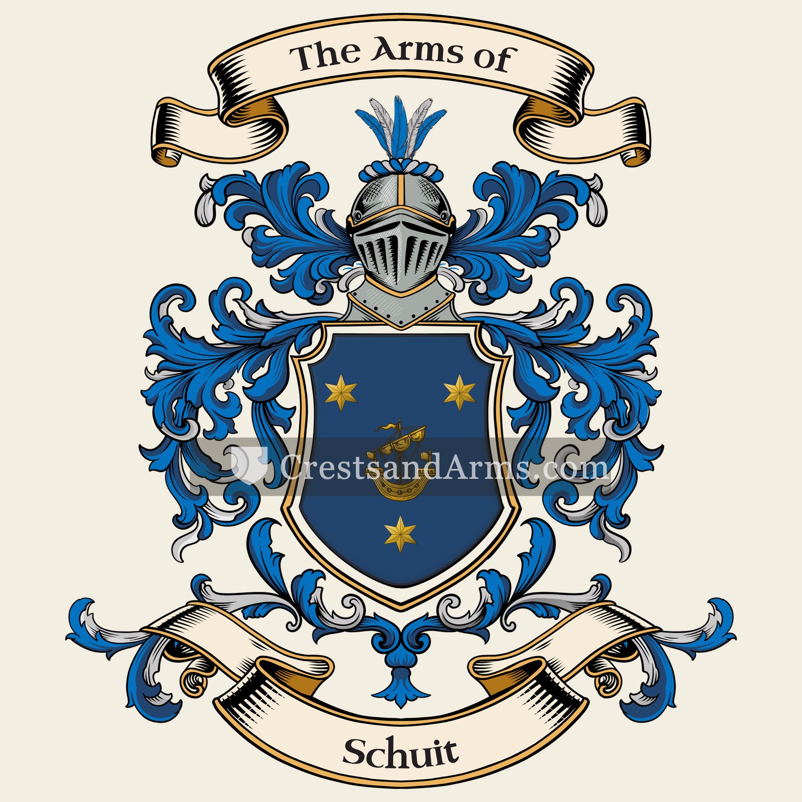 The Schuit coat of arms, drawn from the recorded blazon