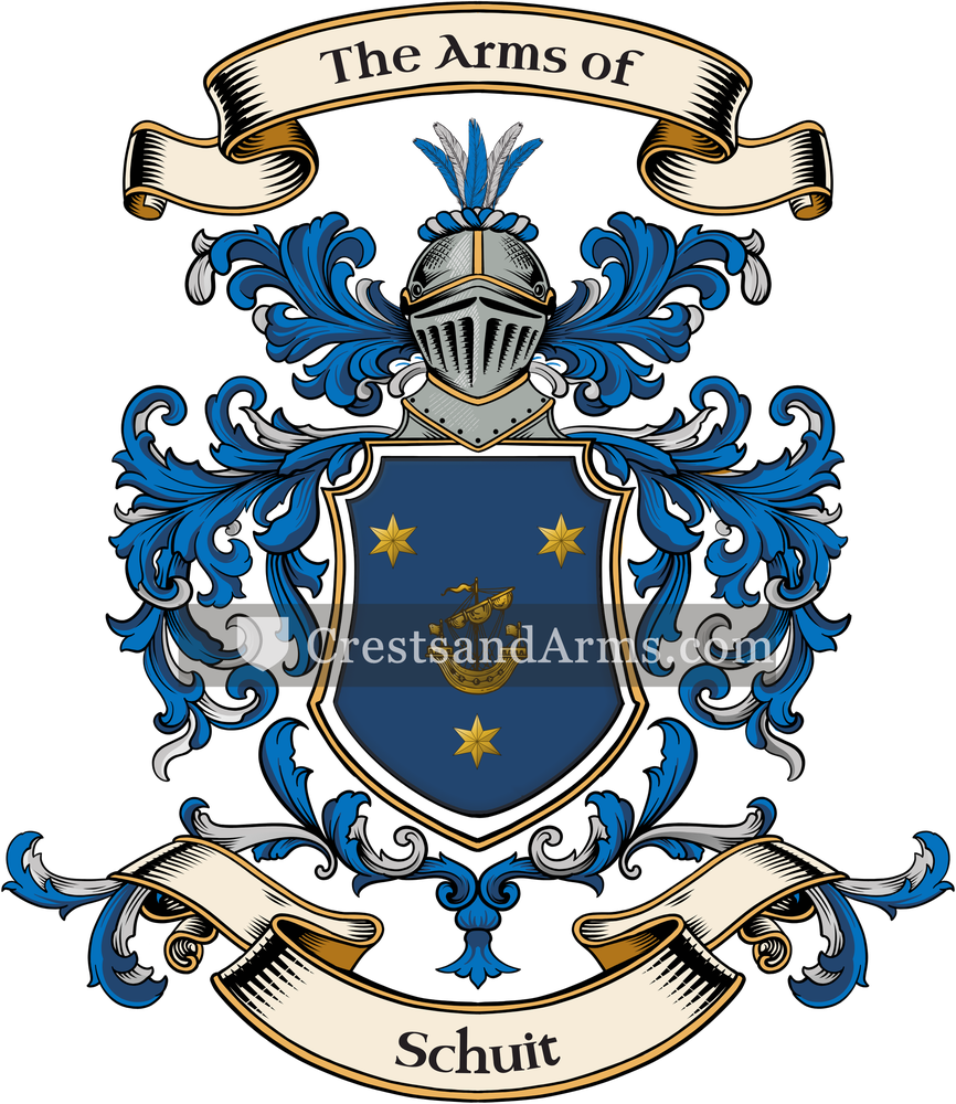 The Schuit coat of arms, drawn from the recorded blazon