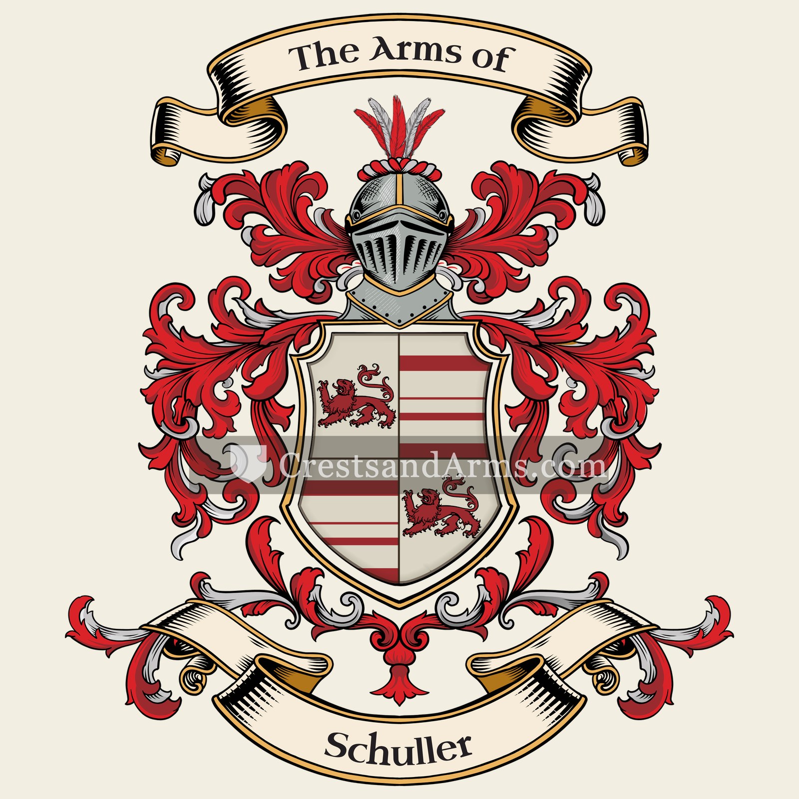 The Schuller coat of arms, drawn from the recorded blazon