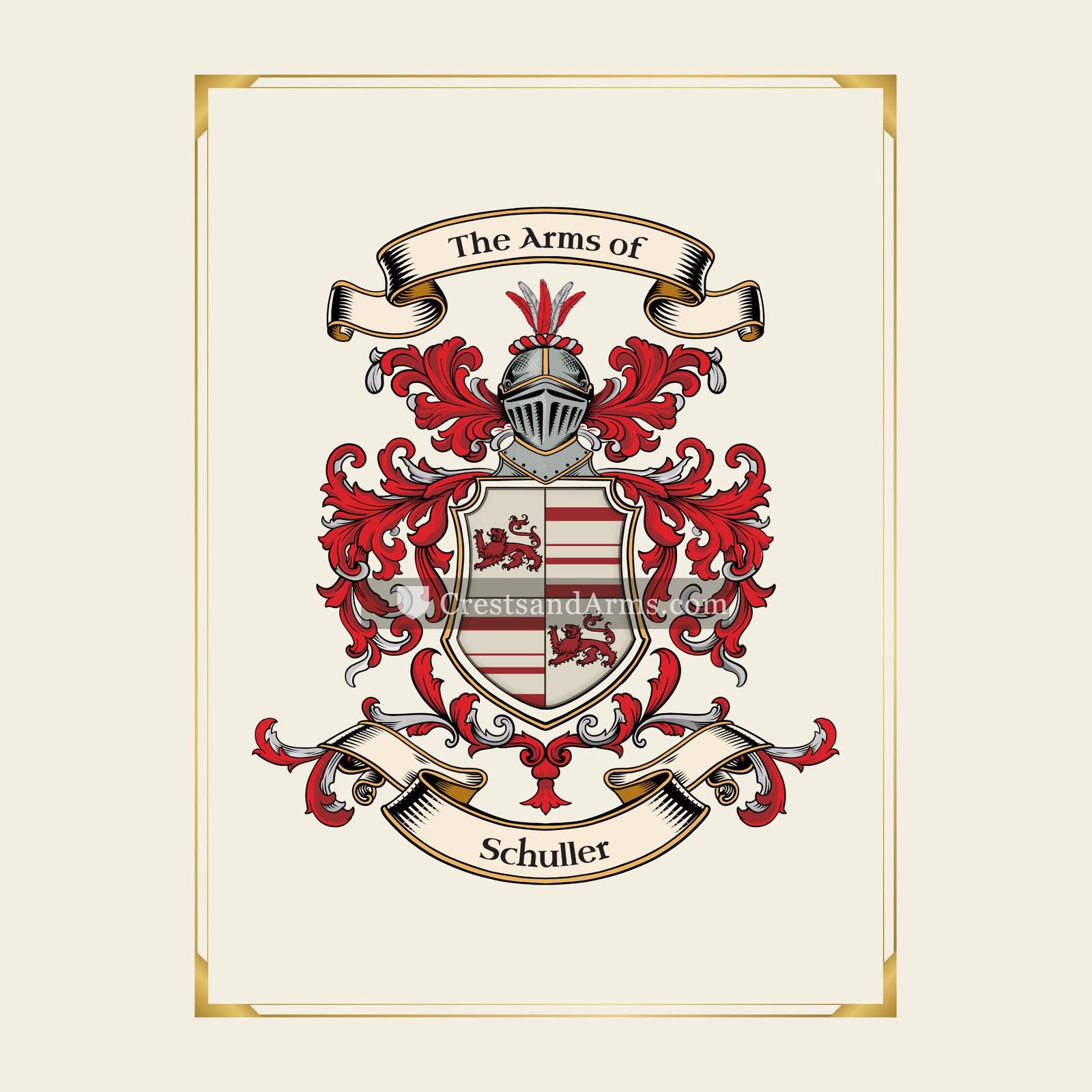 With gold border