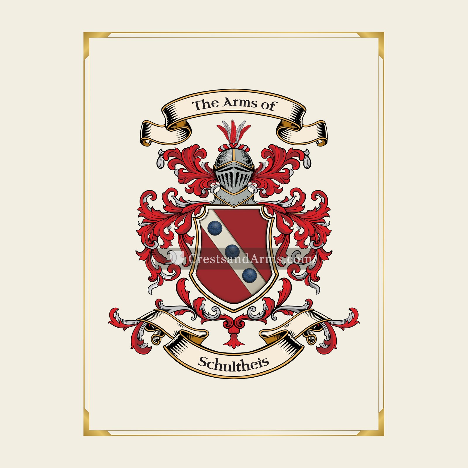 With gold border