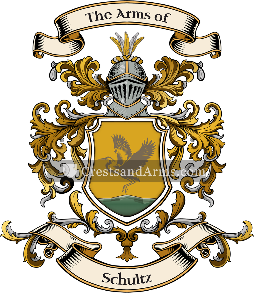 The Schultz coat of arms, drawn from the recorded blazon