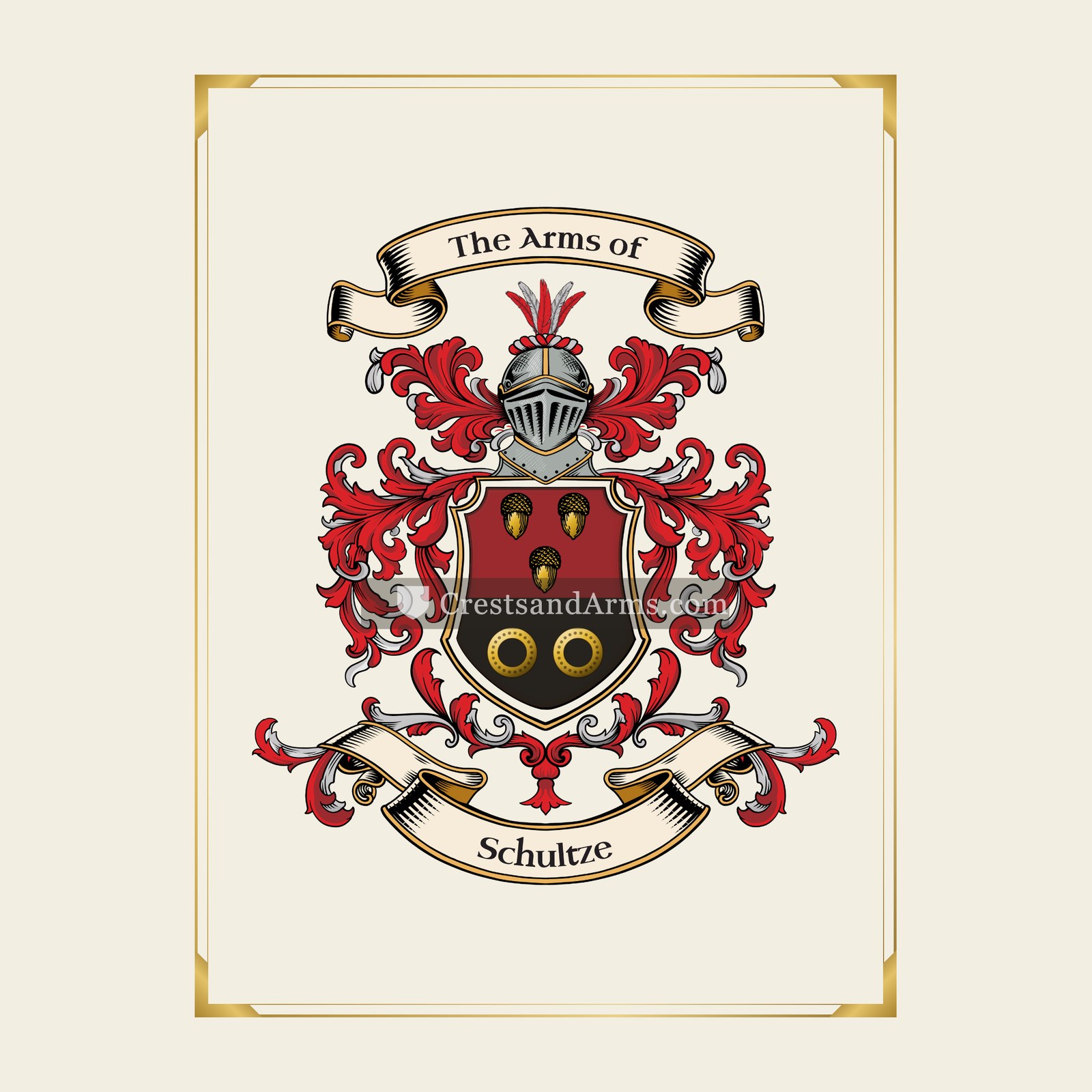With gold border