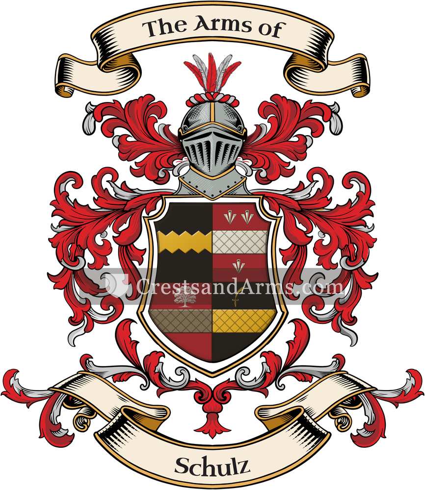 The Schulz coat of arms, drawn from the recorded blazon