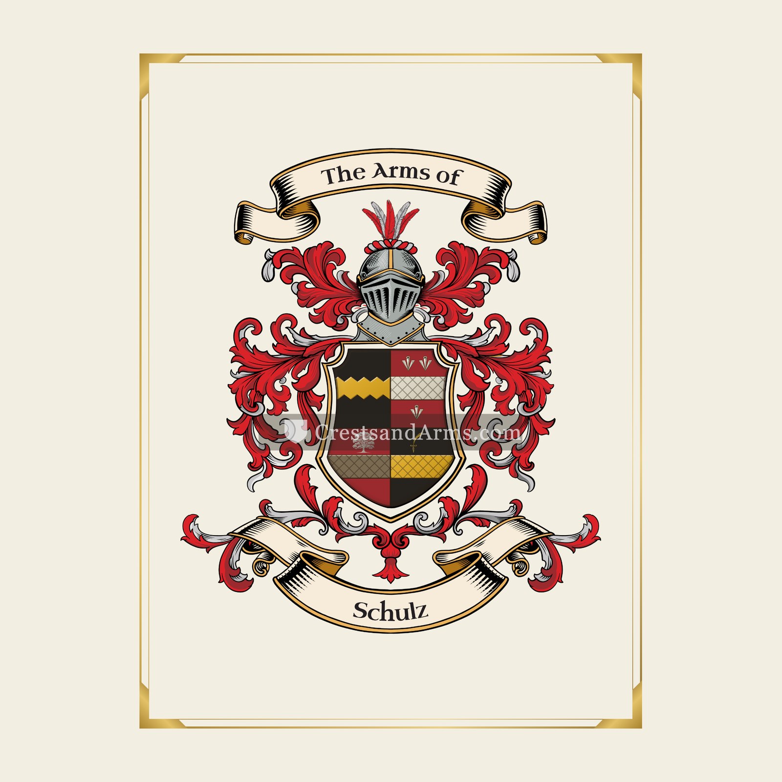 With gold border