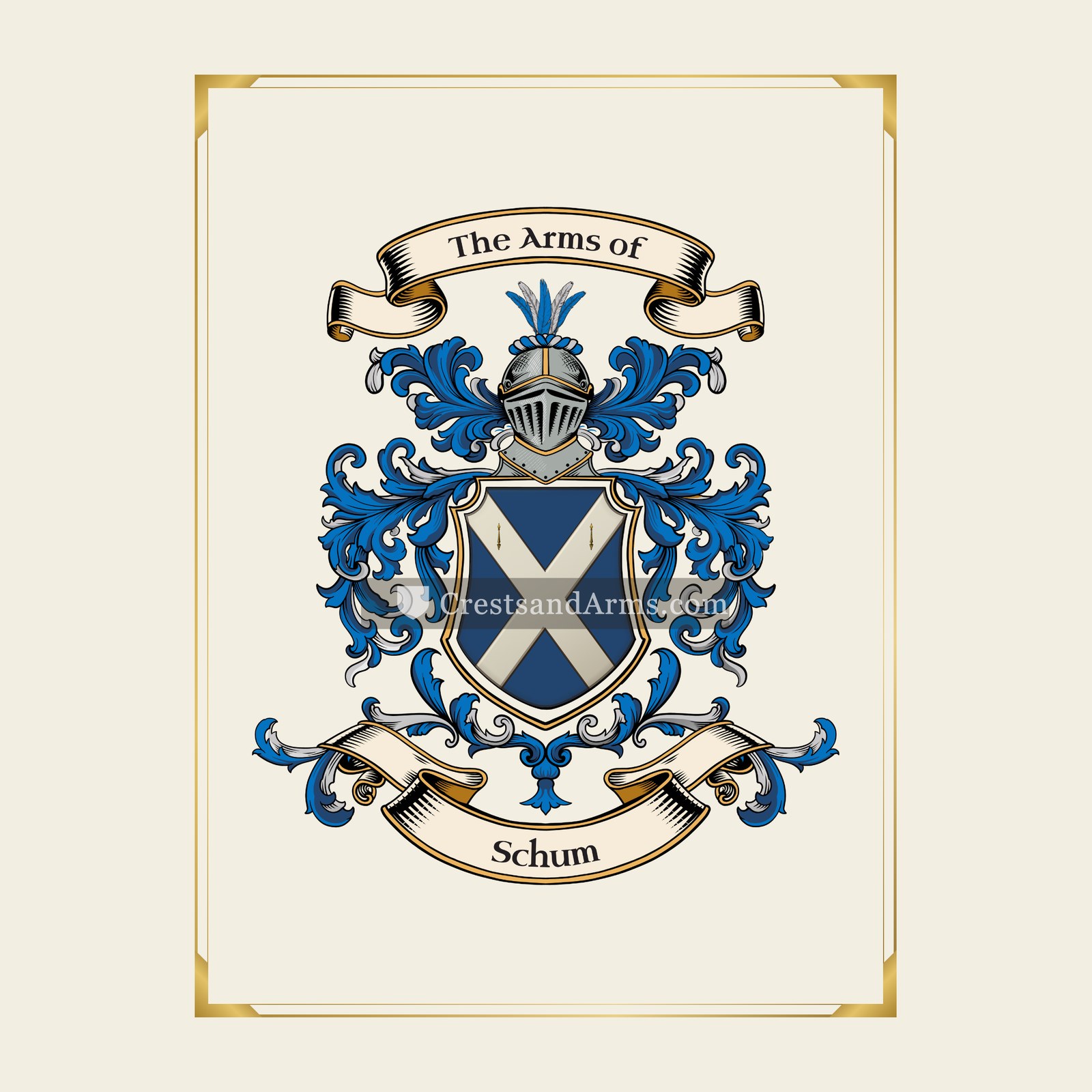 With gold border
