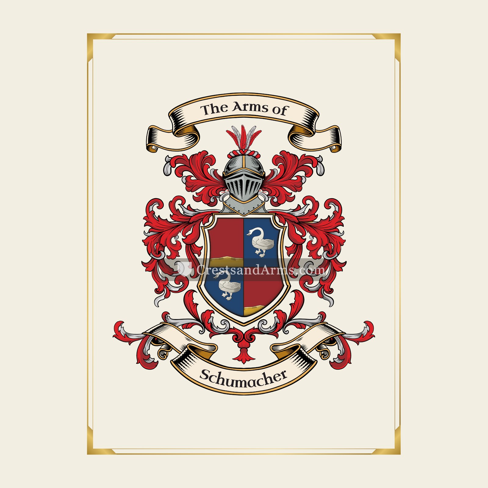 With gold border