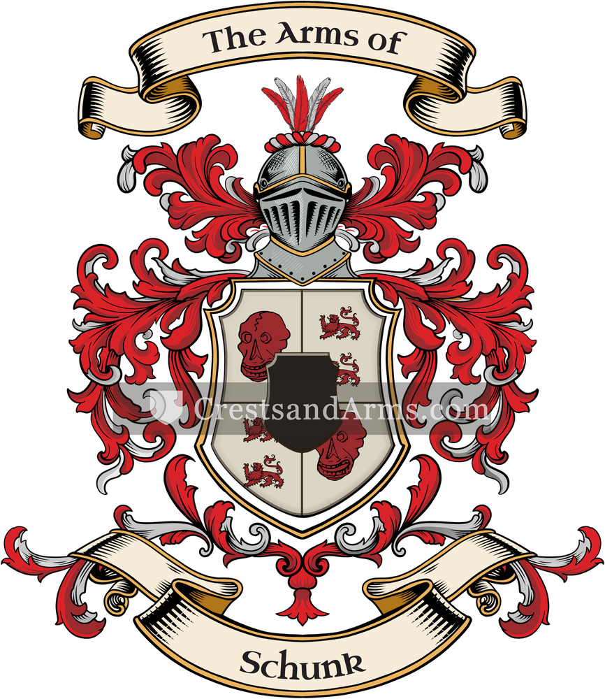 The Schunk coat of arms, drawn from the recorded blazon