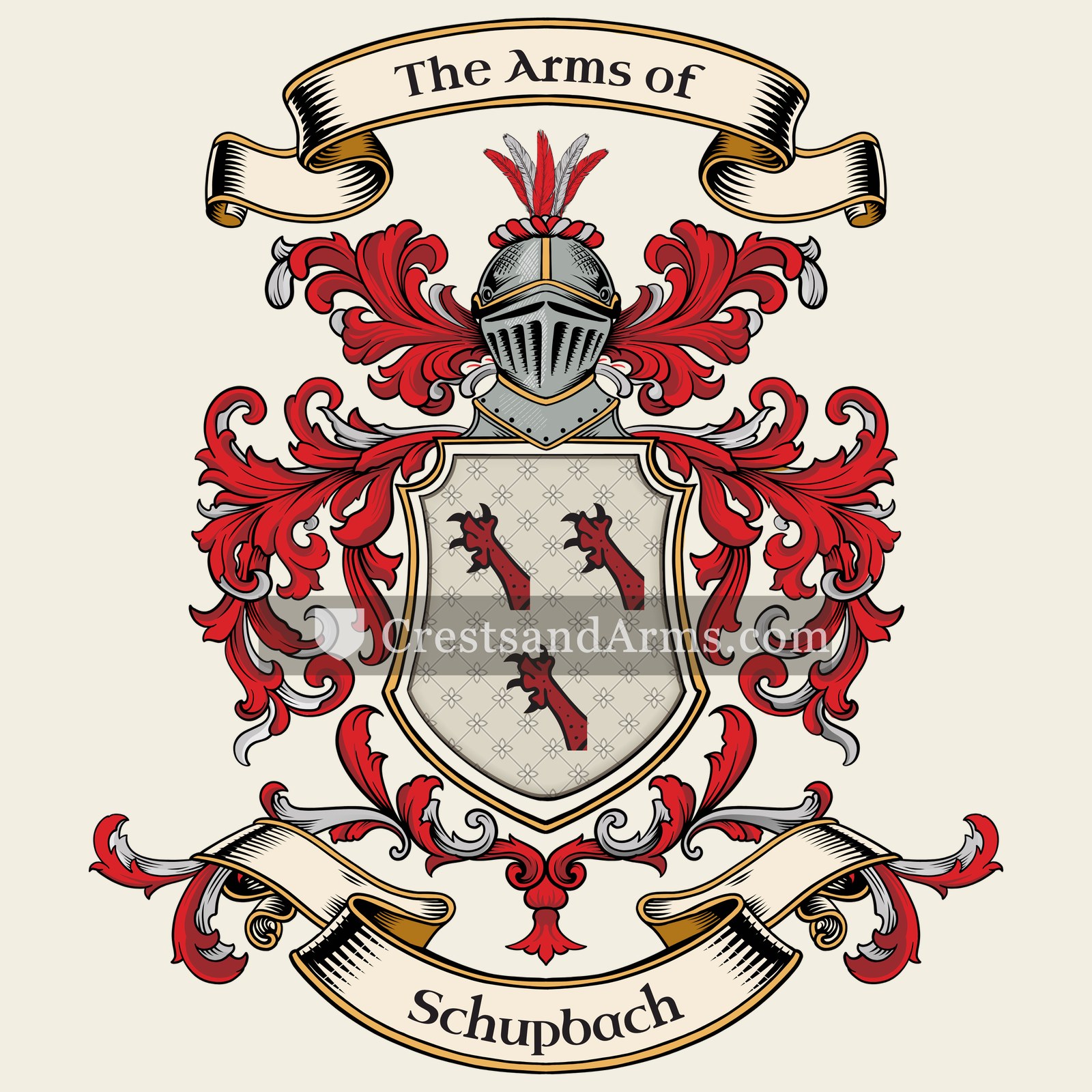 The Schupbach coat of arms, drawn from the recorded blazon