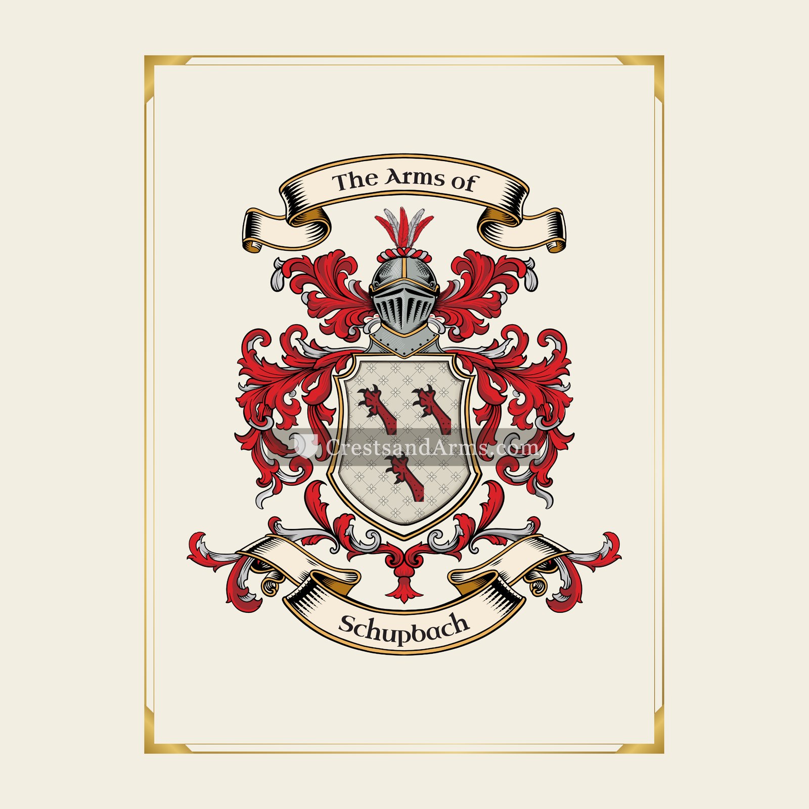 With gold border