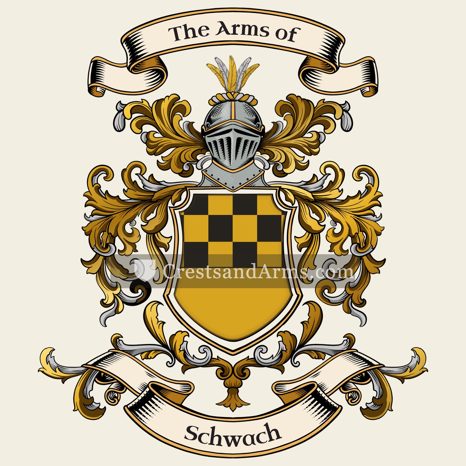 The Schwach coat of arms, drawn from the recorded blazon