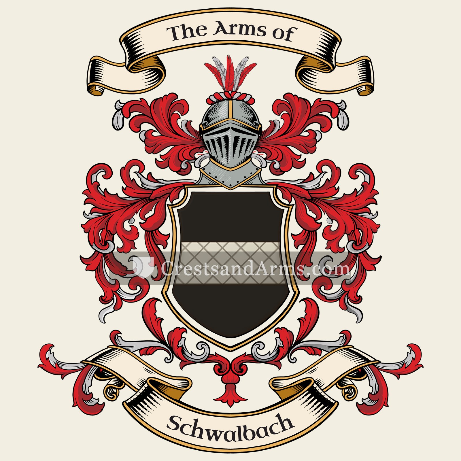 The Schwalbach coat of arms, drawn from the recorded blazon