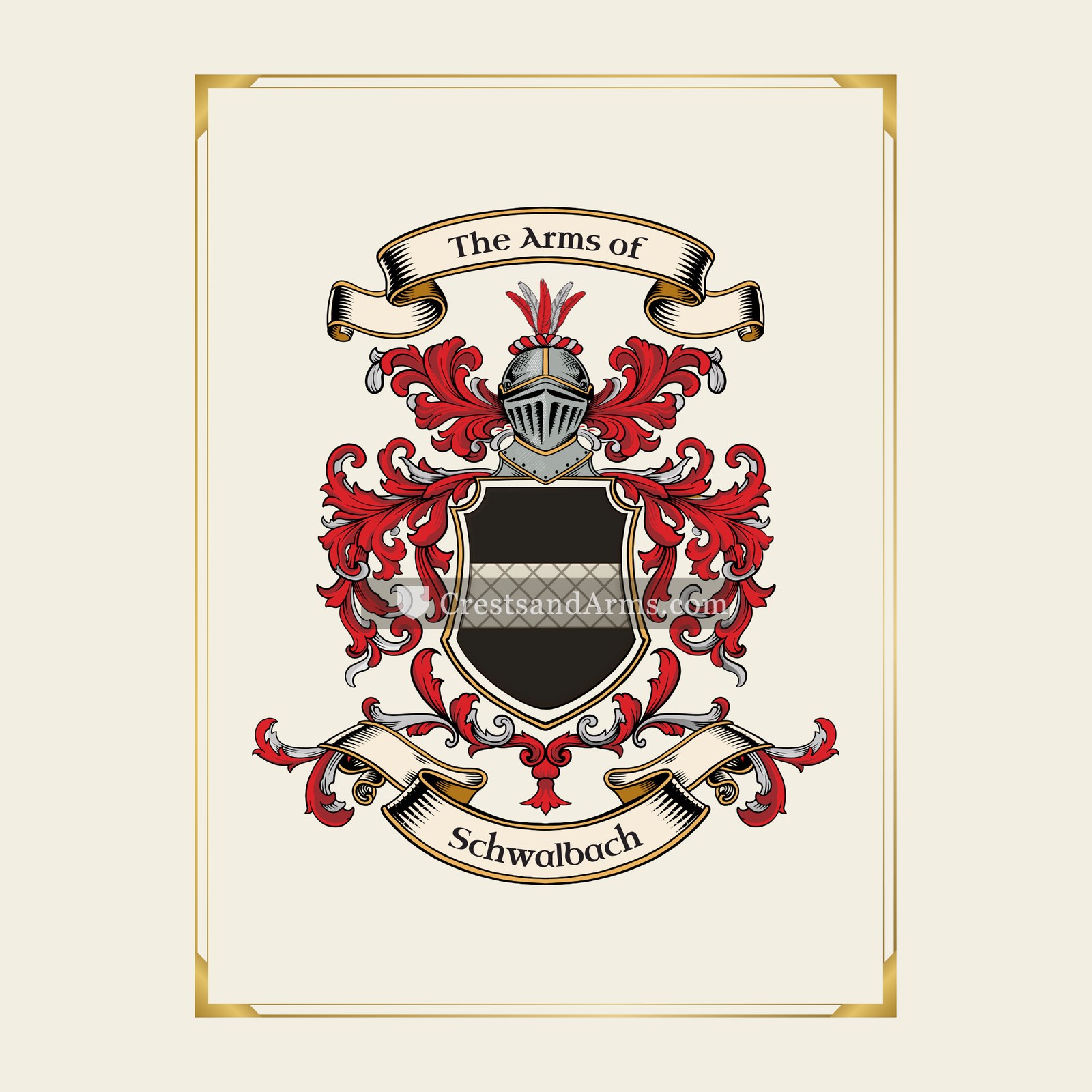 With gold border